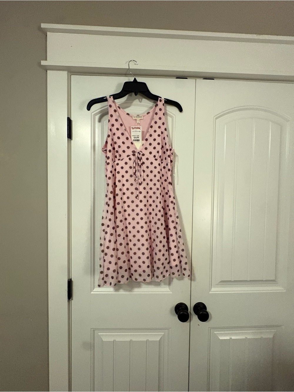 T.J.Maxx Pink Polka Dot Sleeveless Midi Dress